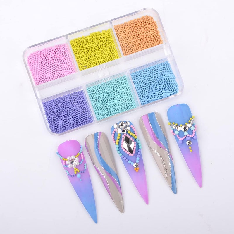 WEILUSI 3D Nails Art Decoration Steel Studs - Mini Metal Caviar Nails Beads Set Summer Micro Macaron Nail Crystal Ball Bead for Women Nail House Salons DIY Tools Manicure Makeup Dress Shoes-1MM - Image 4
